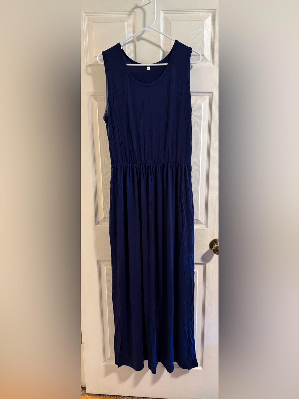 Navy Blue Sleeveless Maxi Dress